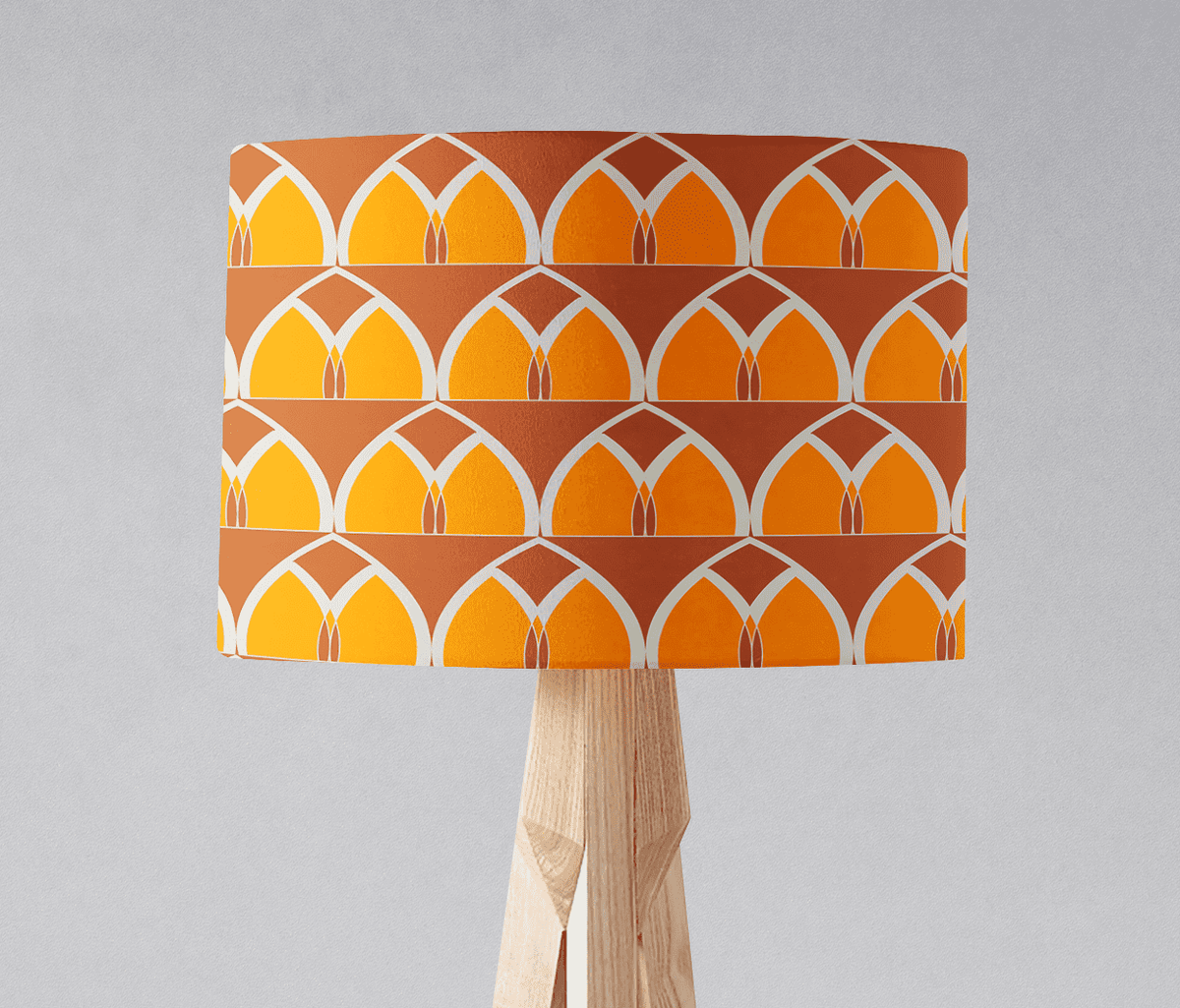 Orange and Yellow Geometric Arches Design Lampshade – Ceiling & Table Compatible