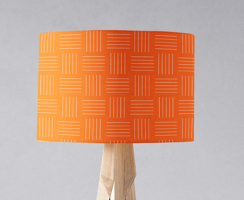 Orange Lines Geometric Contemporary Lampshade – Ceiling & Table Compatible