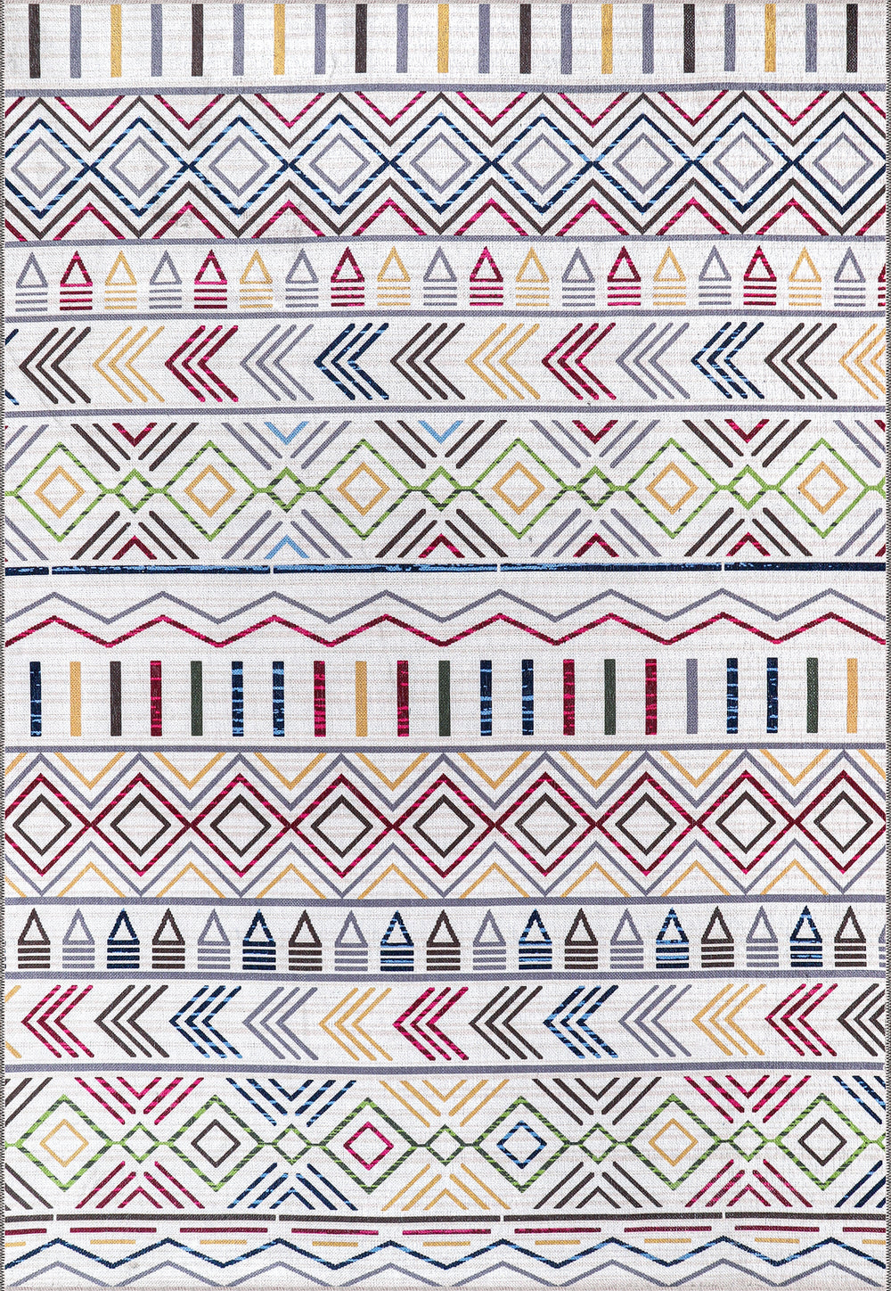 Red Kilim washable rug with medallion pattern from Netline Home, showcasing intricate geometric design on a soft fabric surface.