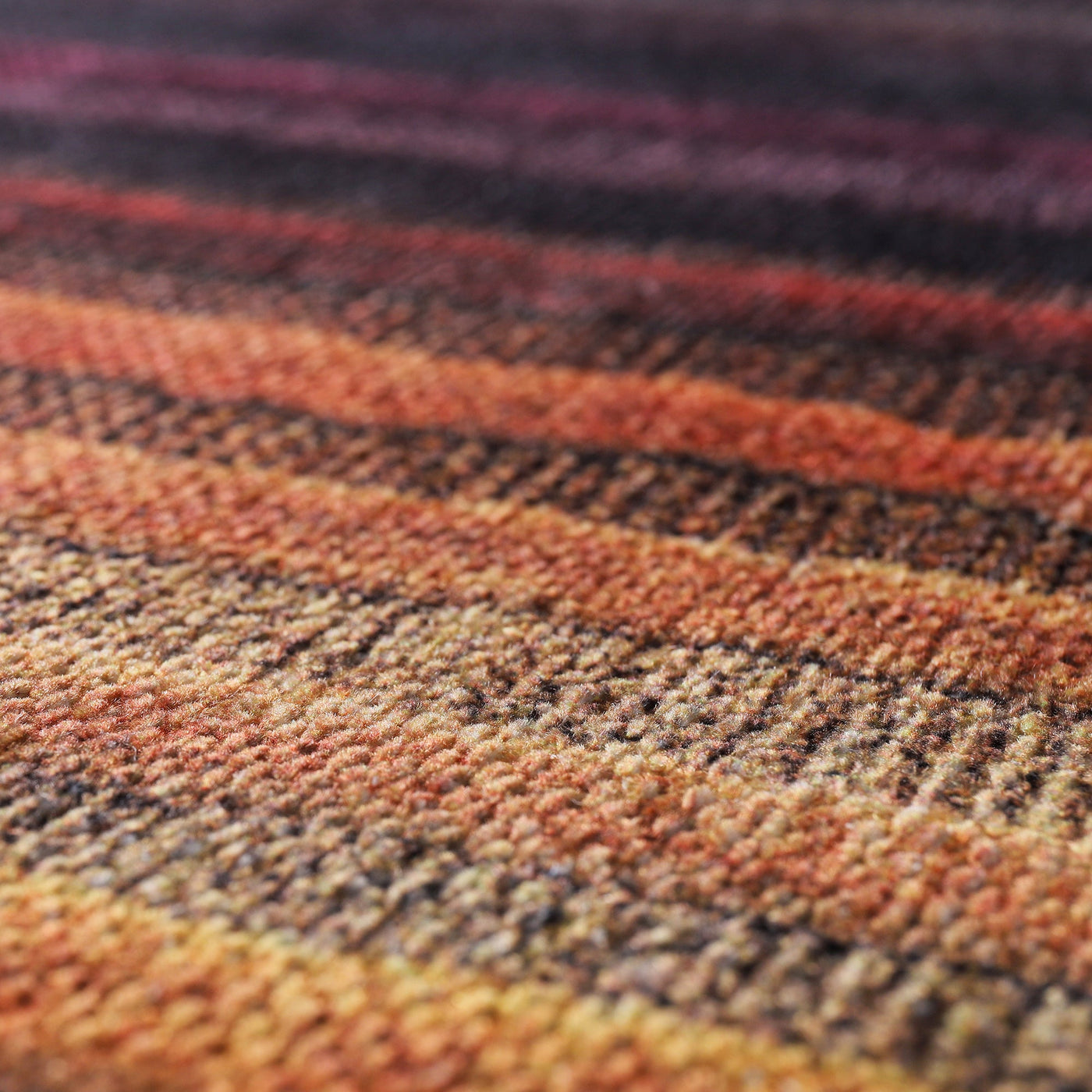 Colorful multicolor striped washable rug by Netline Home, modern bohemian design for living room, bedroom, or office.