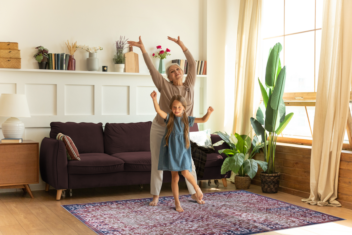 RW1486 washable chenille rug texture and pattern detail