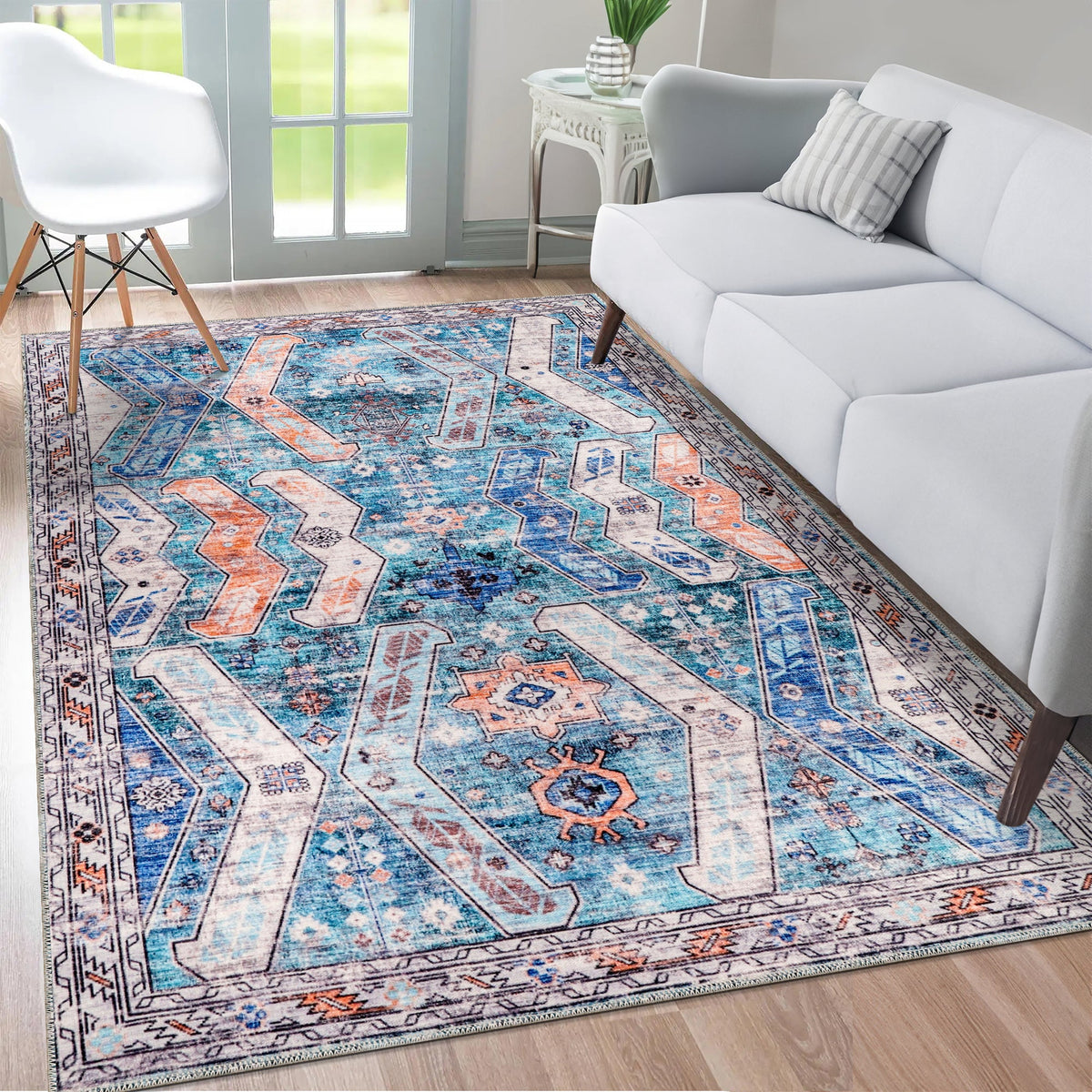 RW2002 washable chenille rug texture and pattern detail