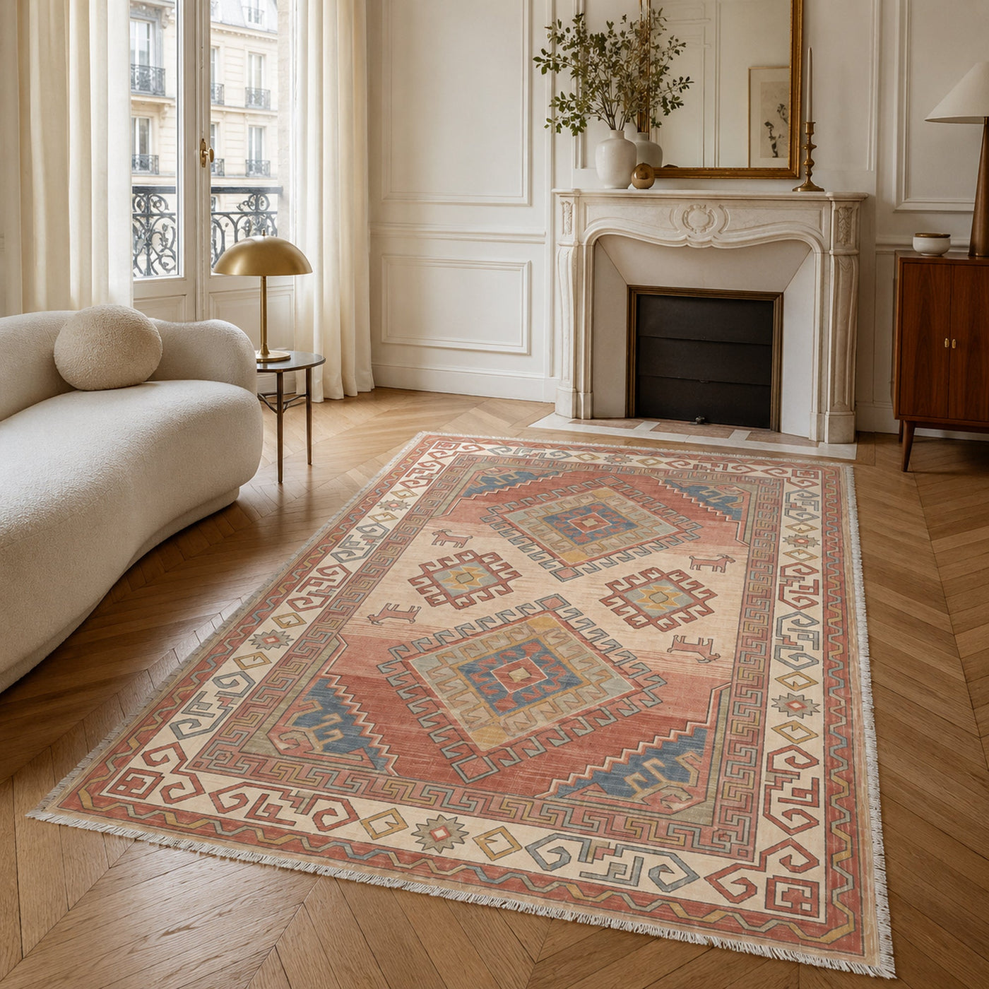 RW3049 washable chenille area rug, room scene