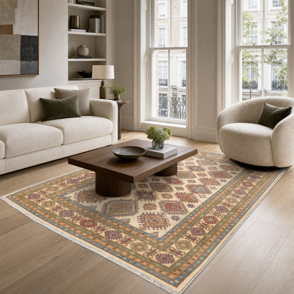 RW3057 washable chenille area rug in a modern living room