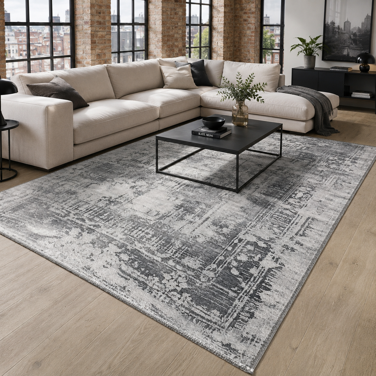 RW7012 washable chenille area rug