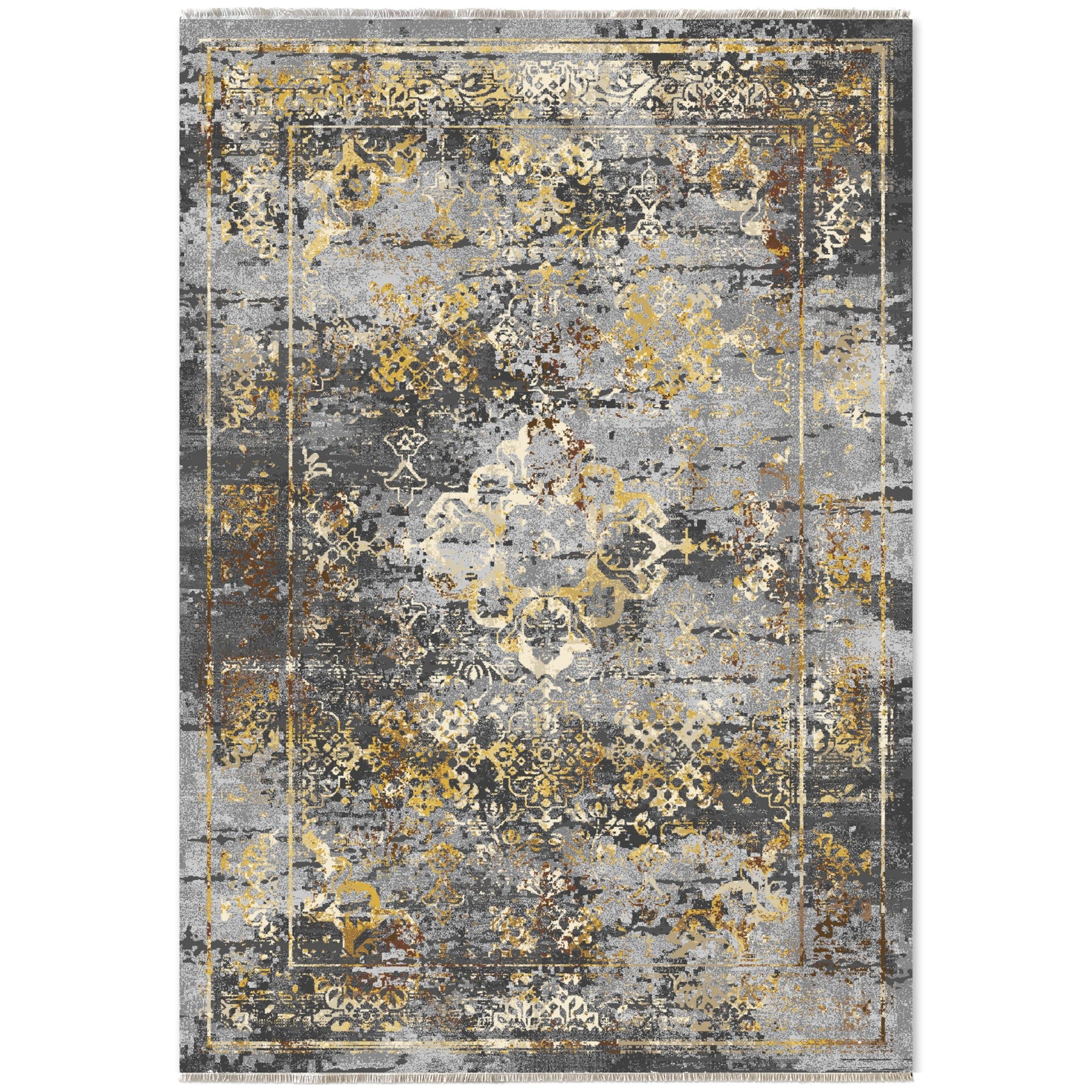RW7028 washable chenille area rug viewed from above