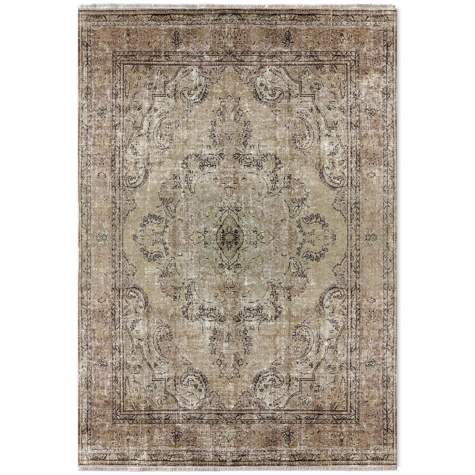 RW7033 washable chenille area rug viewed from above