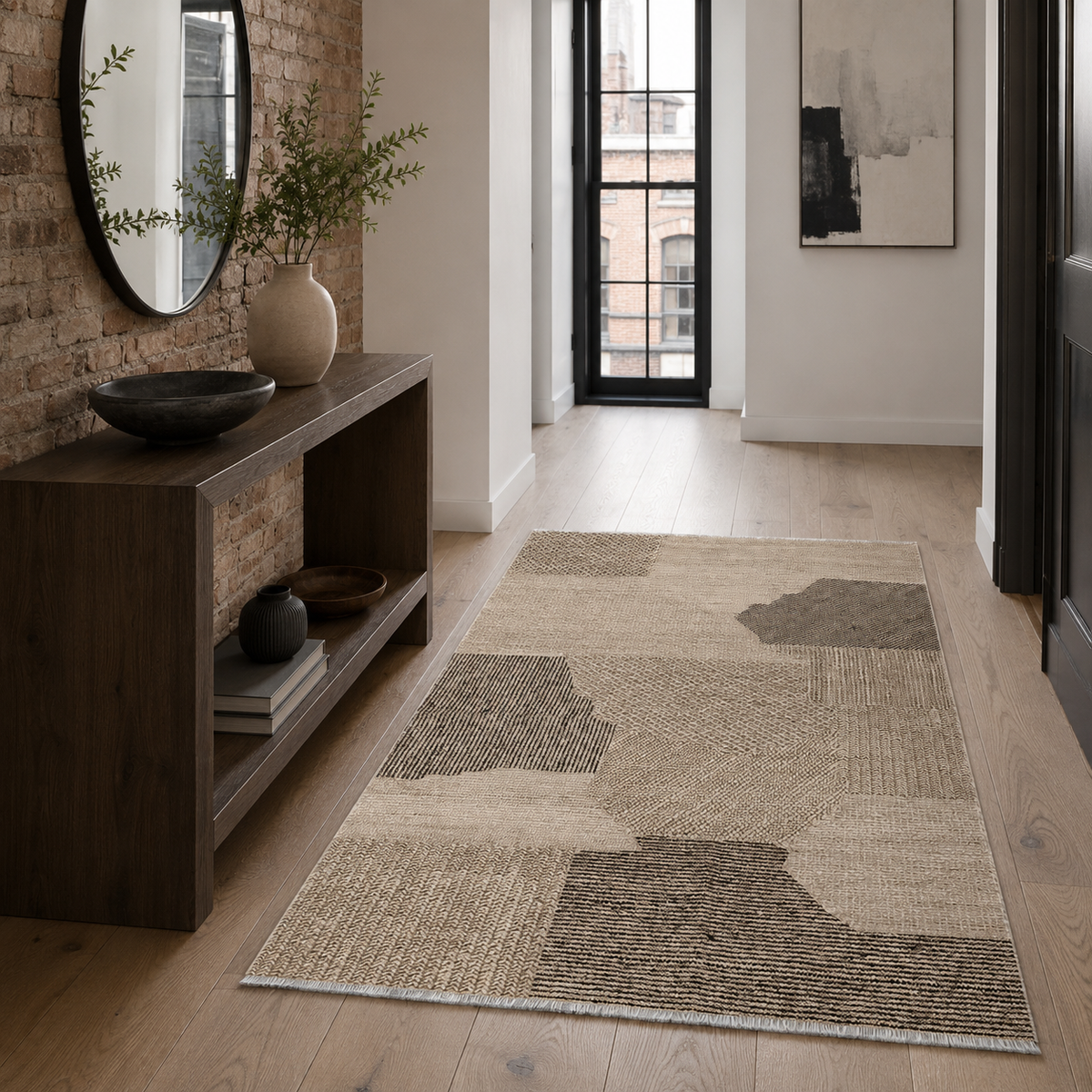 RW7035 washable chenille rug texture and pattern detail