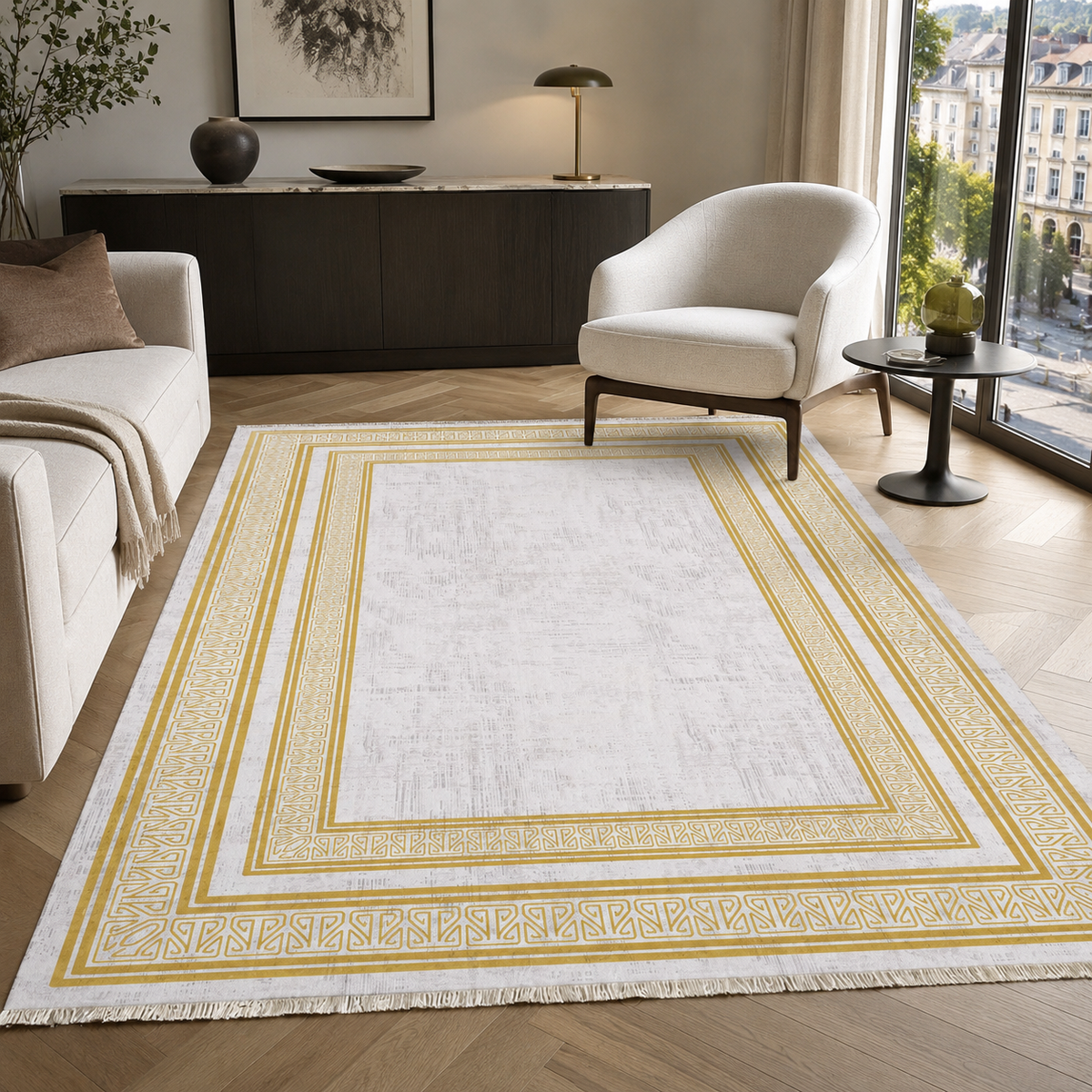 RW7055 washable chenille rug texture and pattern detail