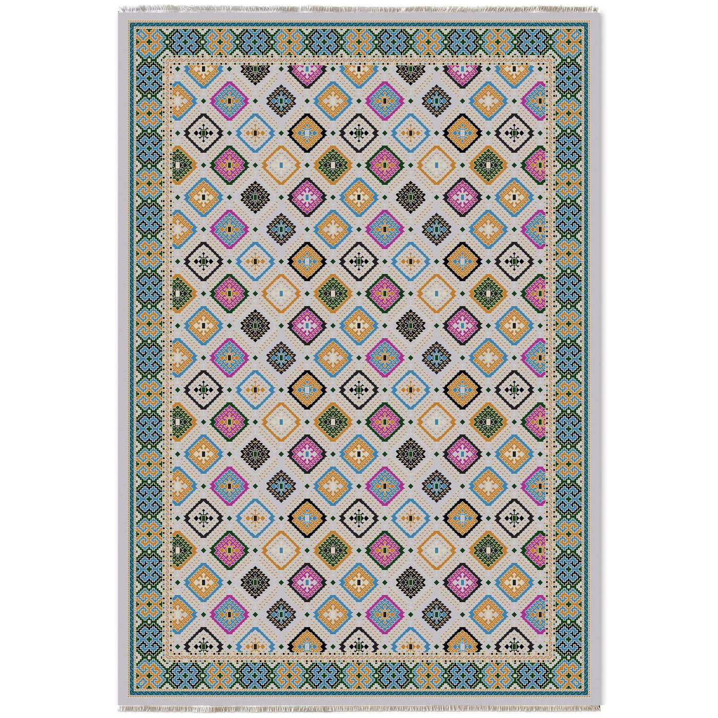 RW7062 washable chenille area rug viewed from above