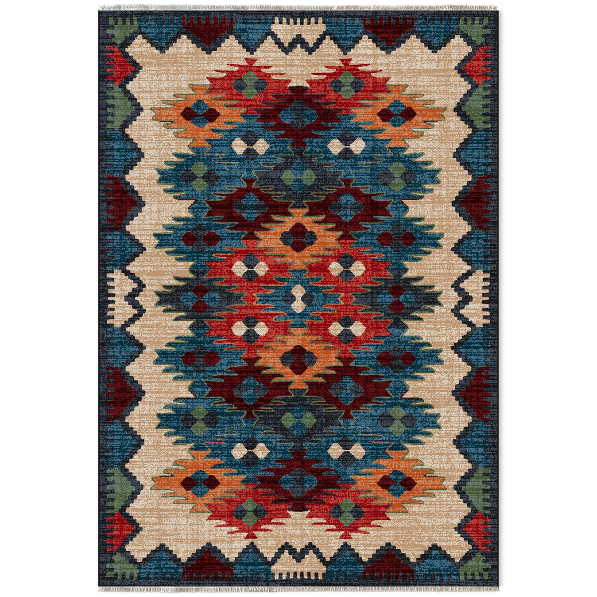 RW7067 washable chenille area rug viewed from above