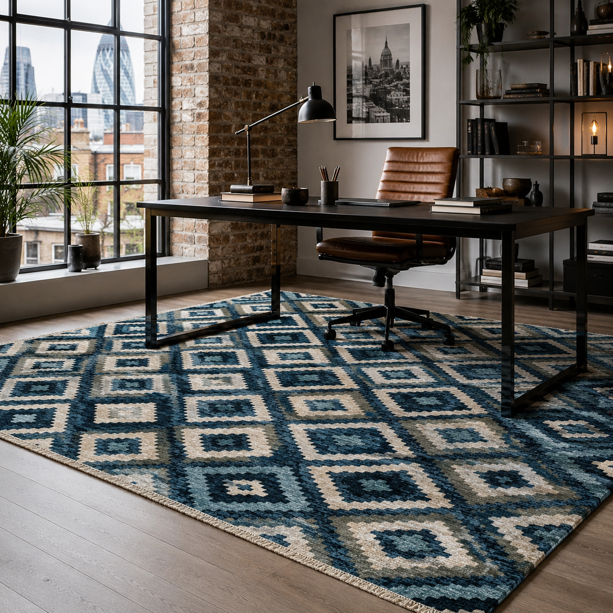 RW7070 washable chenille rug texture and pattern detail
