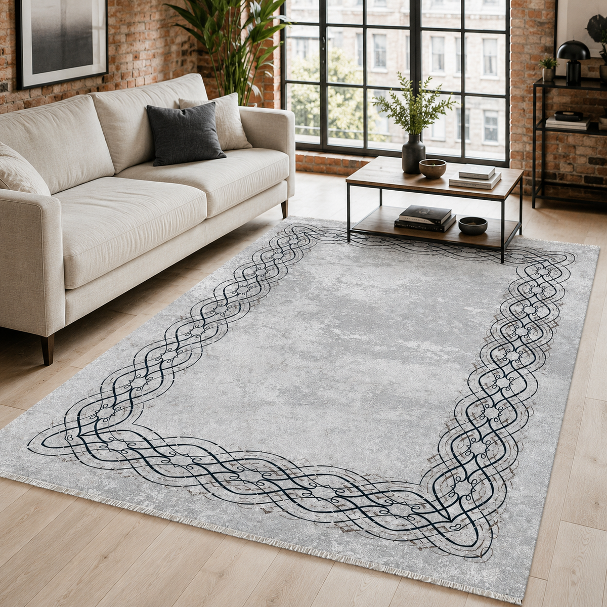RW7075 washable chenille rug texture and pattern detail