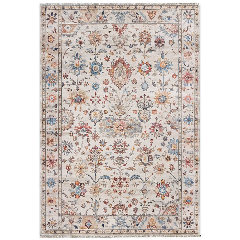 RW7098 washable chenille area rug viewed from above