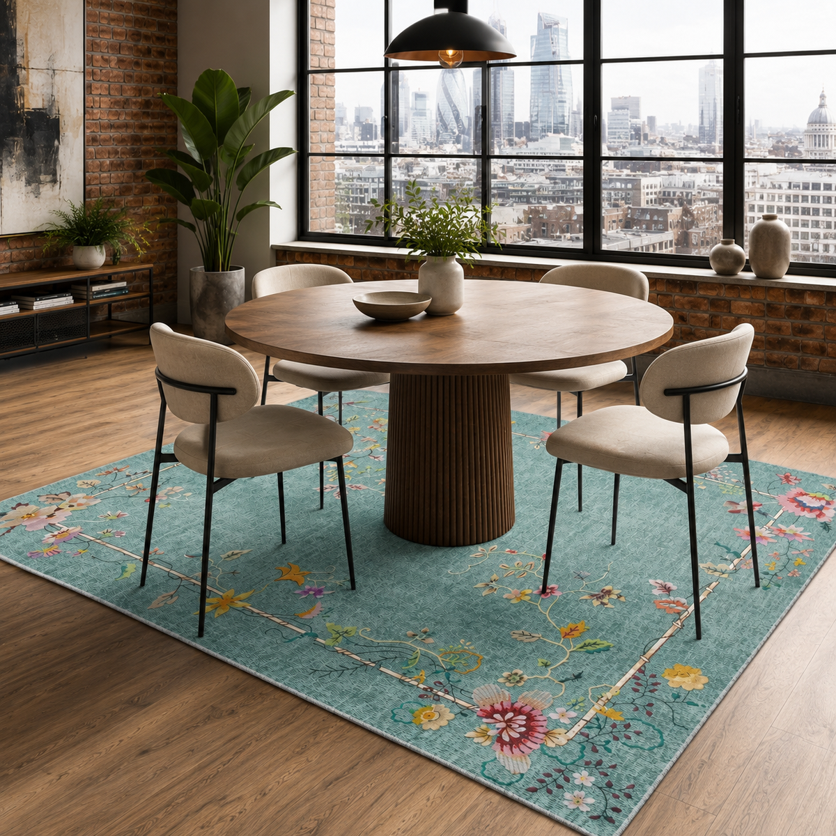 RW7113 washable chenille rug texture and pattern detail