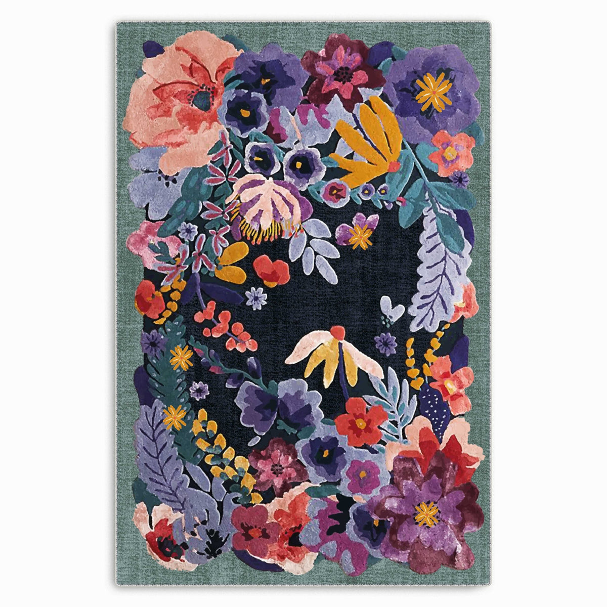 RW7114 washable chenille area rug viewed from above