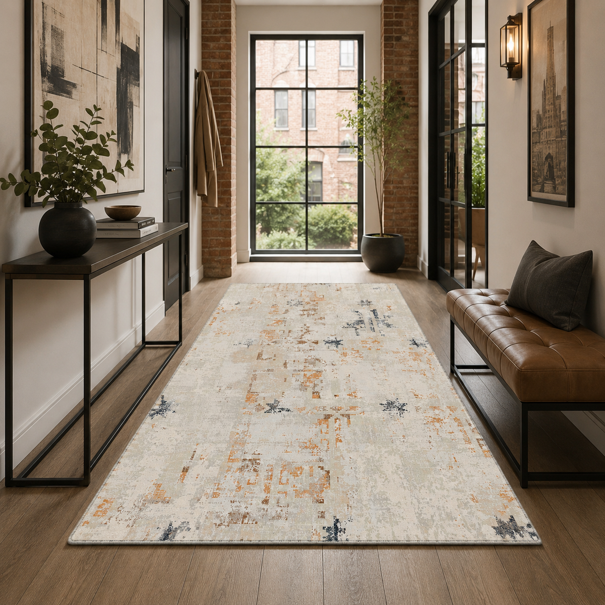 RW7116 washable chenille rug texture and pattern detail