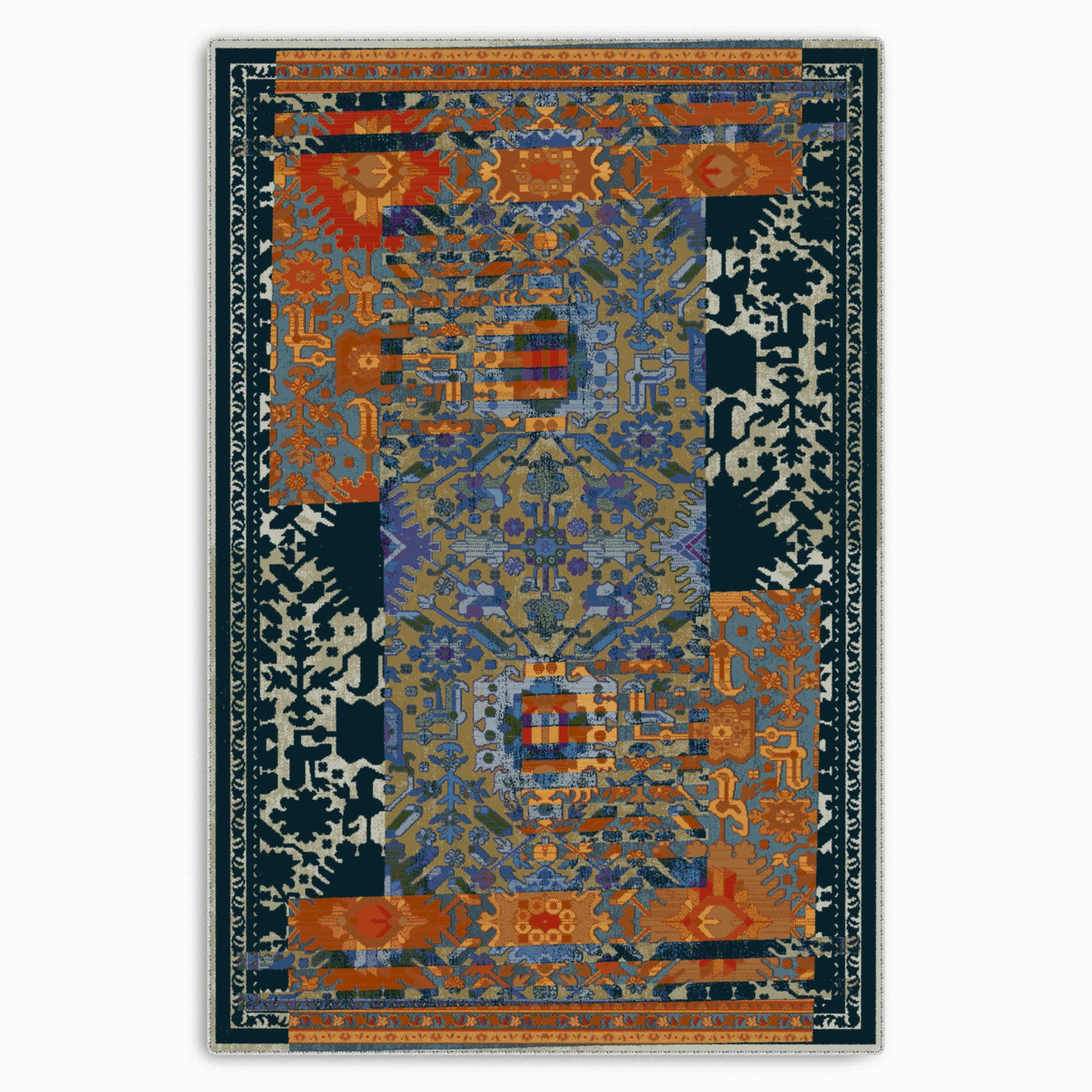 RW7119 washable chenille area rug viewed from above