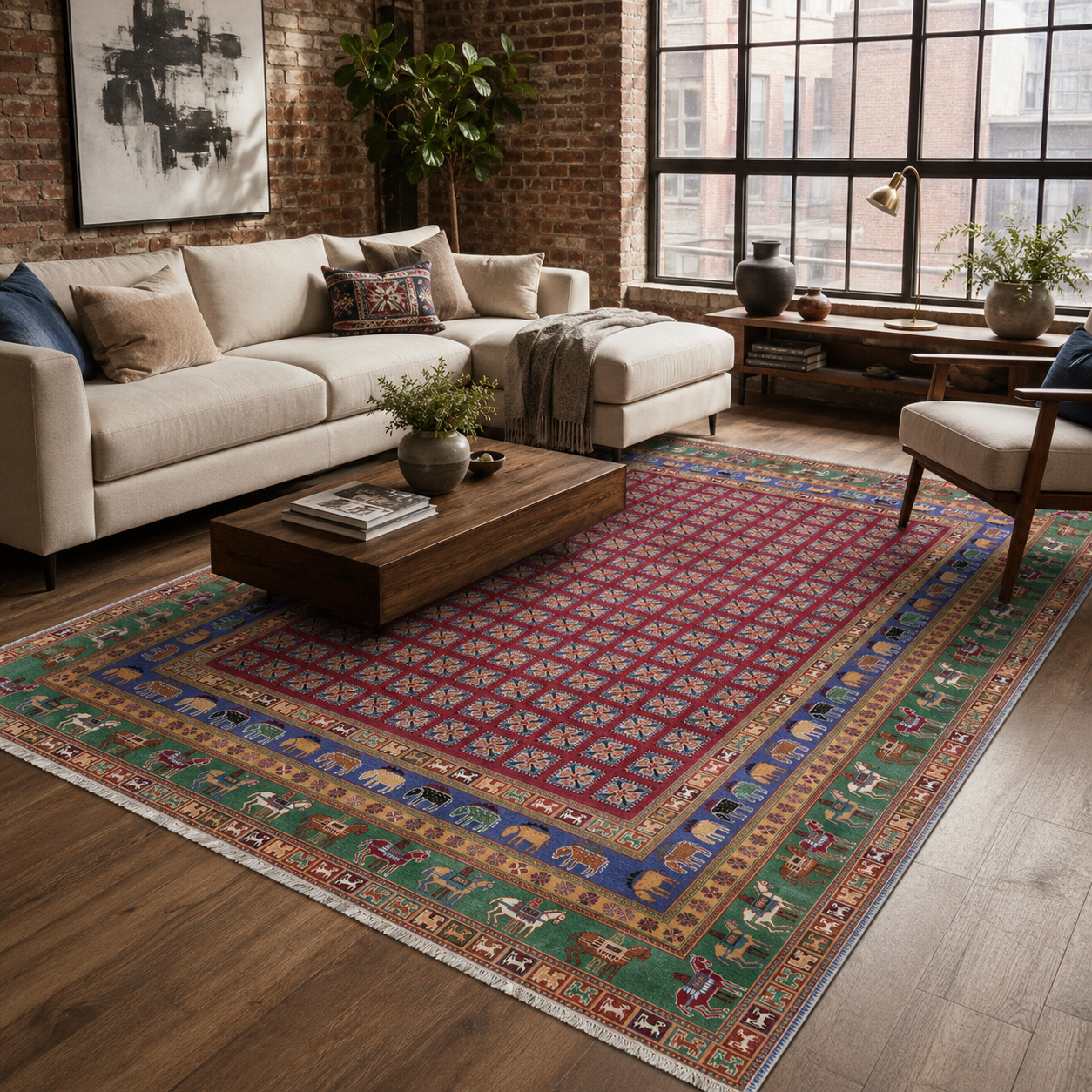 RW7128 washable chenille area rug