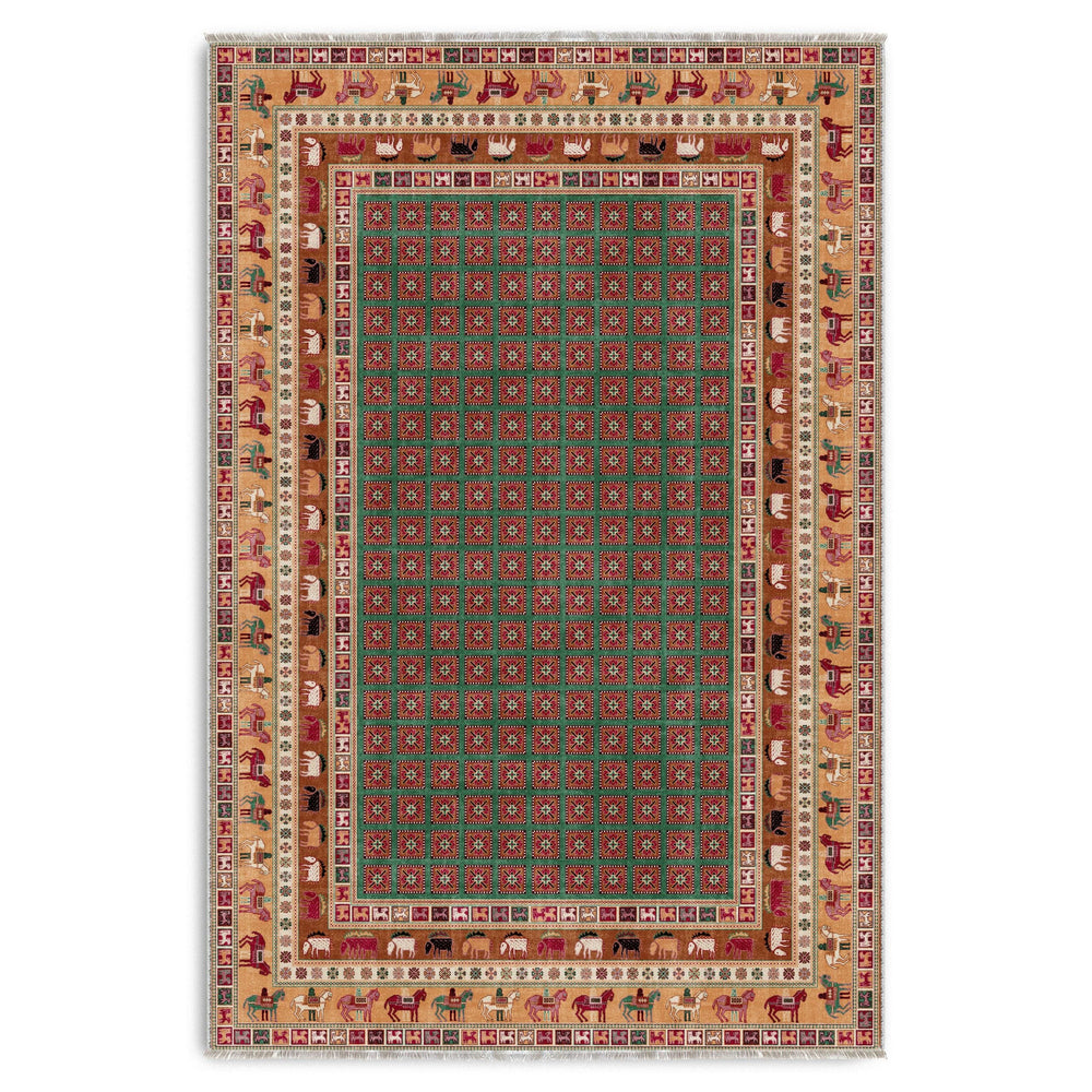 RW7129 washable chenille area rug viewed from above