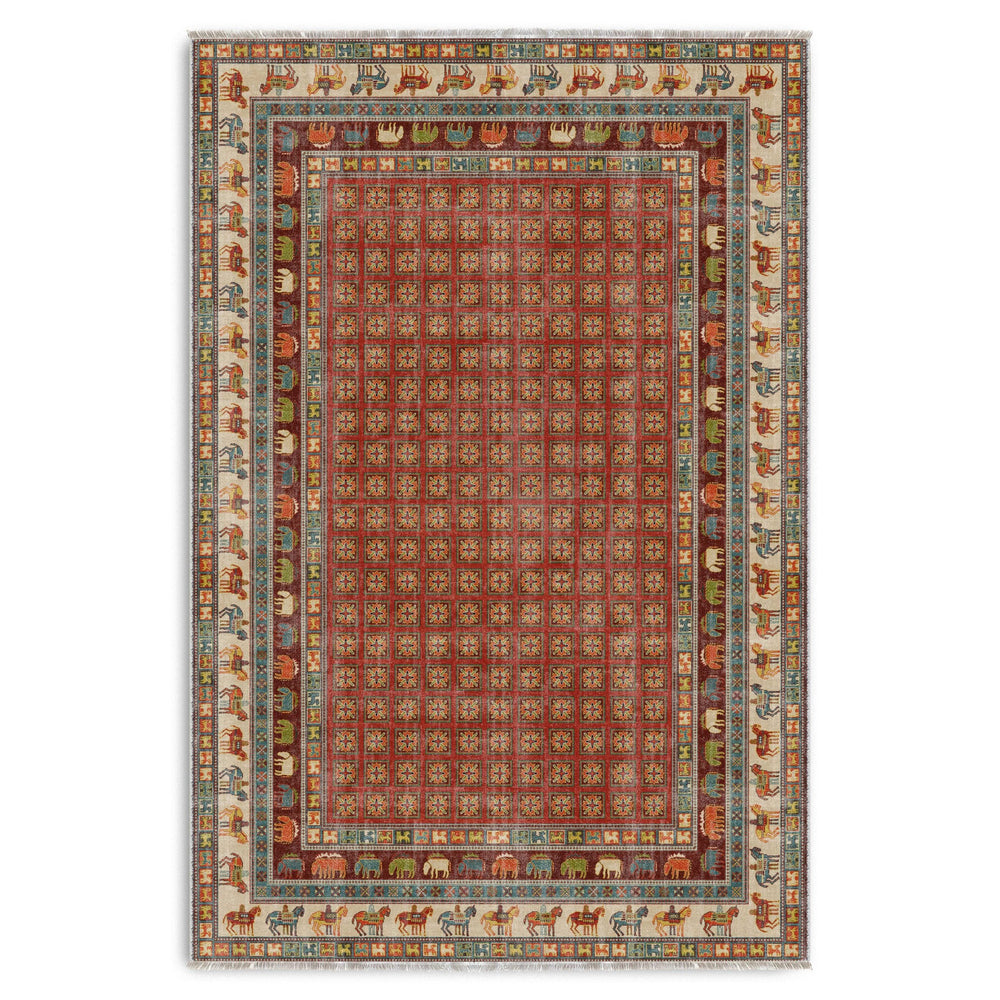 RW7130 washable chenille area rug viewed from above