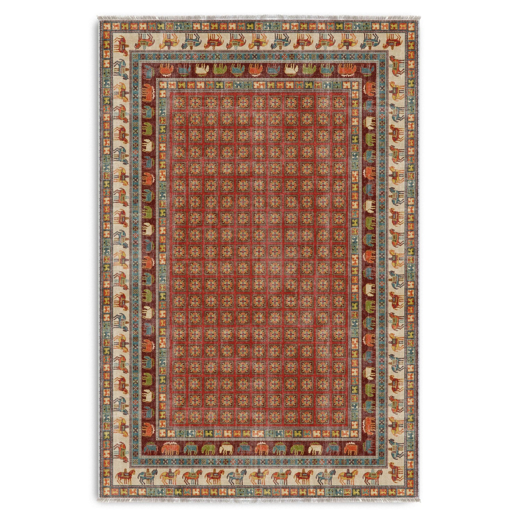 RW7130 washable chenille area rug viewed from above
