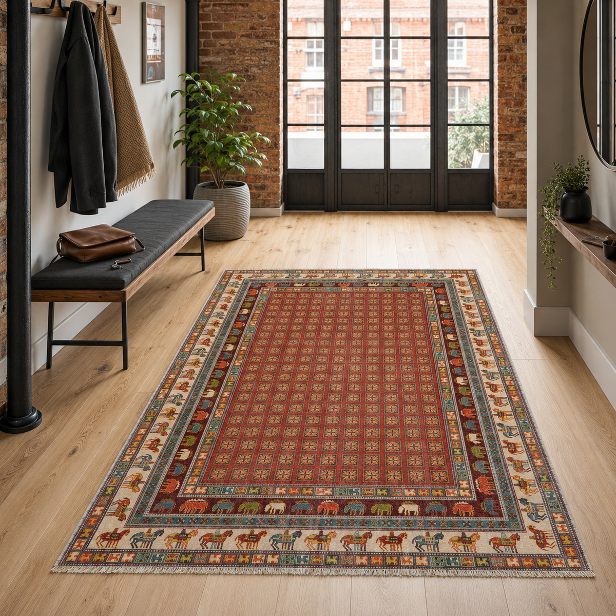 RW7130 washable chenille rug texture and pattern detail
