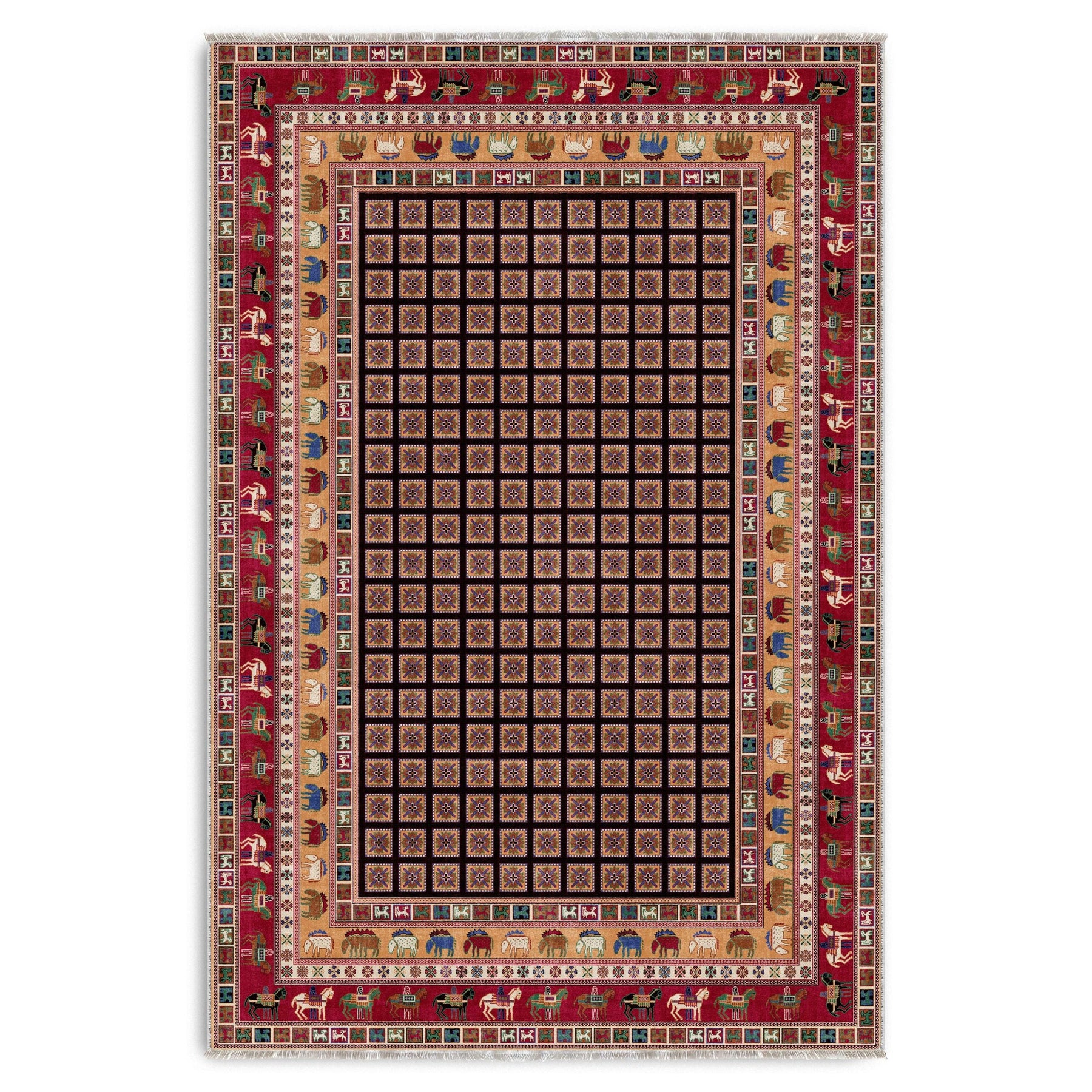 RW7131 washable chenille area rug viewed from above