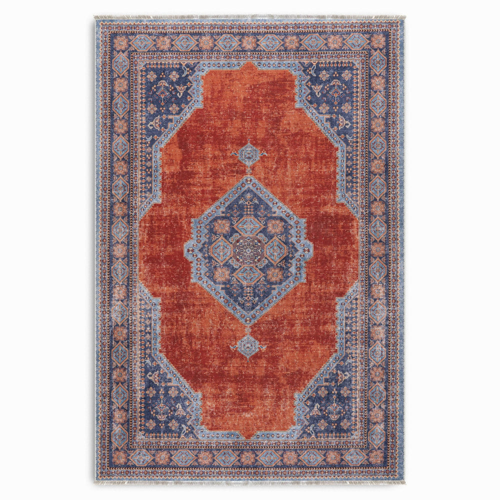 RW7149 washable chenille area rug viewed from above