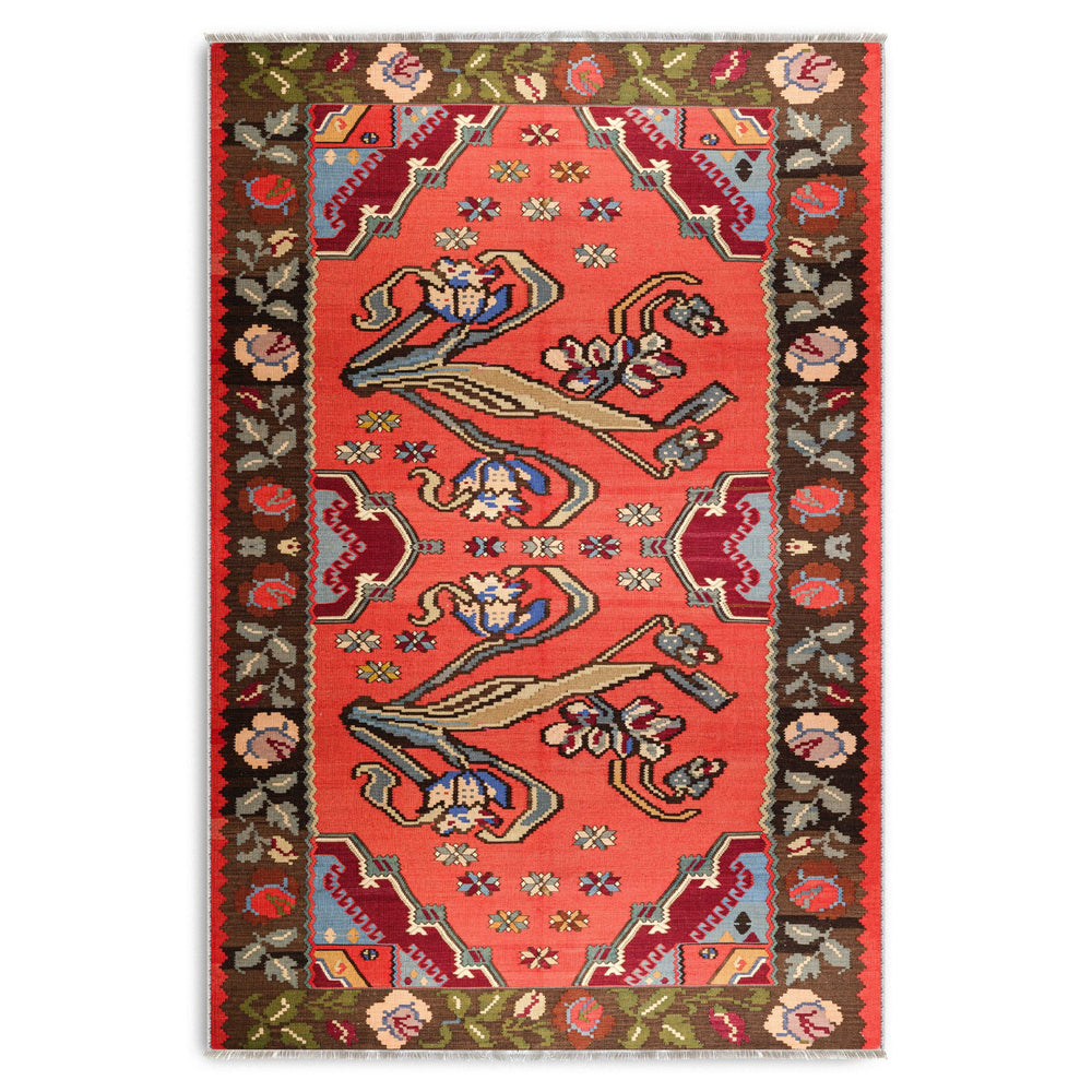 RW7154 washable chenille area rug viewed from above