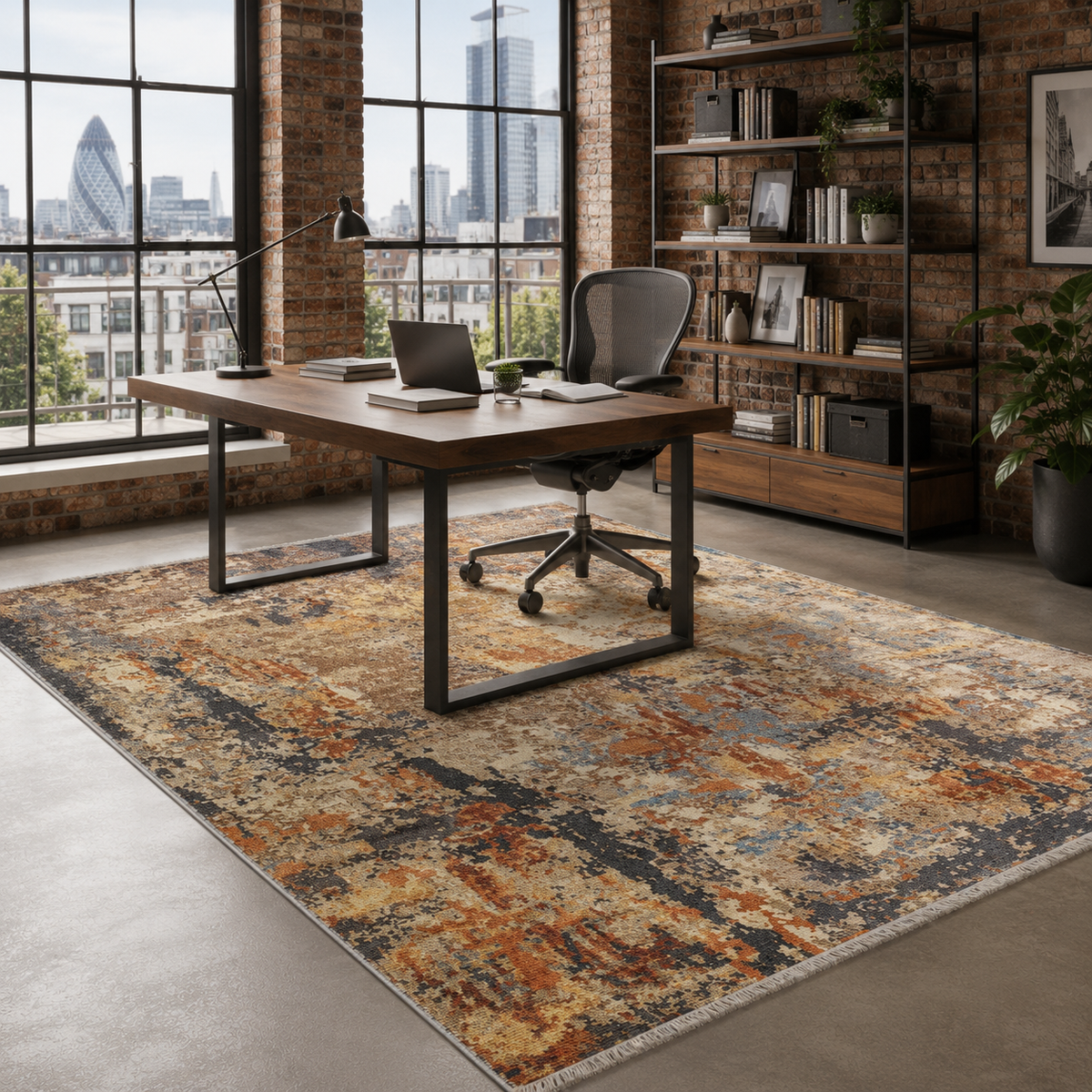 RW7157 washable chenille rug texture and pattern detail