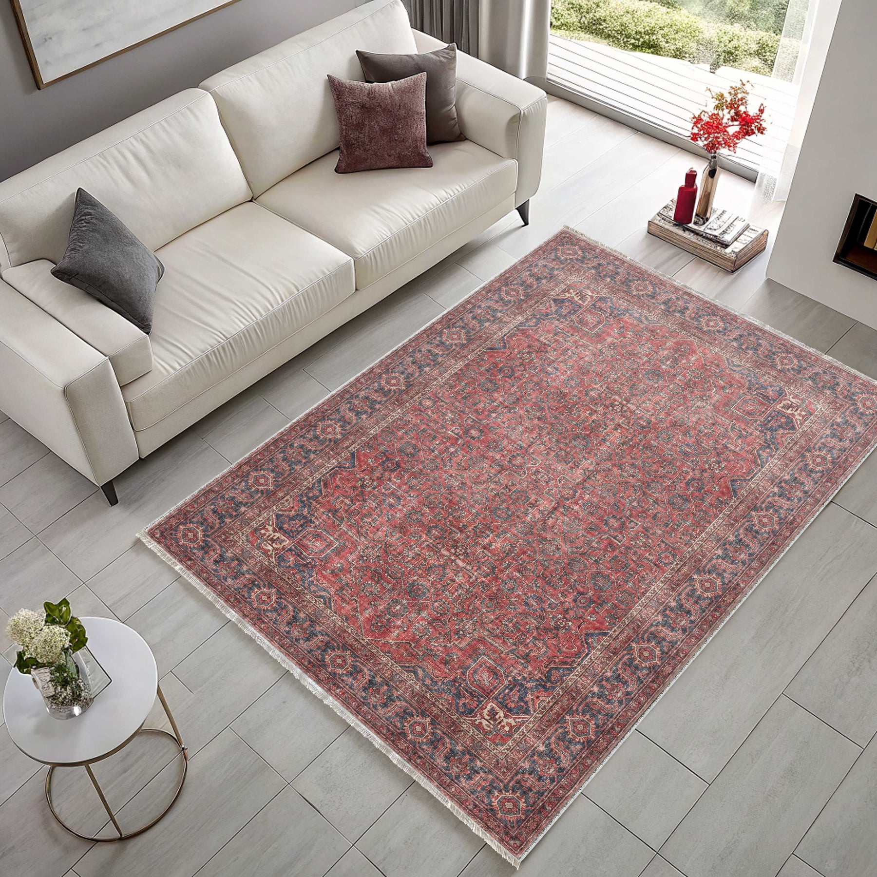 RWK304203 washable chenille area rug