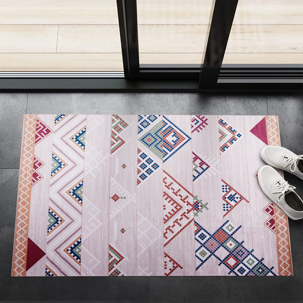 RWNL1002 washable chenille area rug, doormat