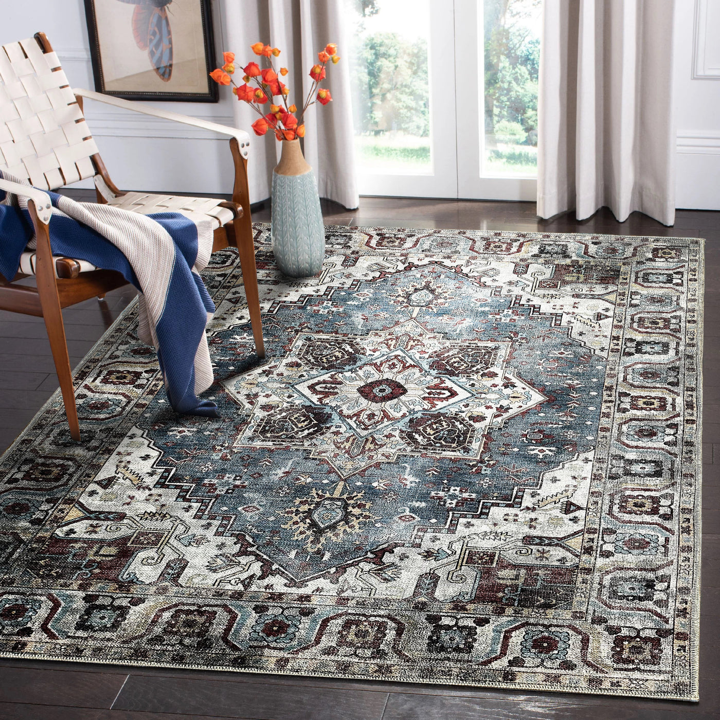 RWNL1014 washable chenille rug texture and pattern detail