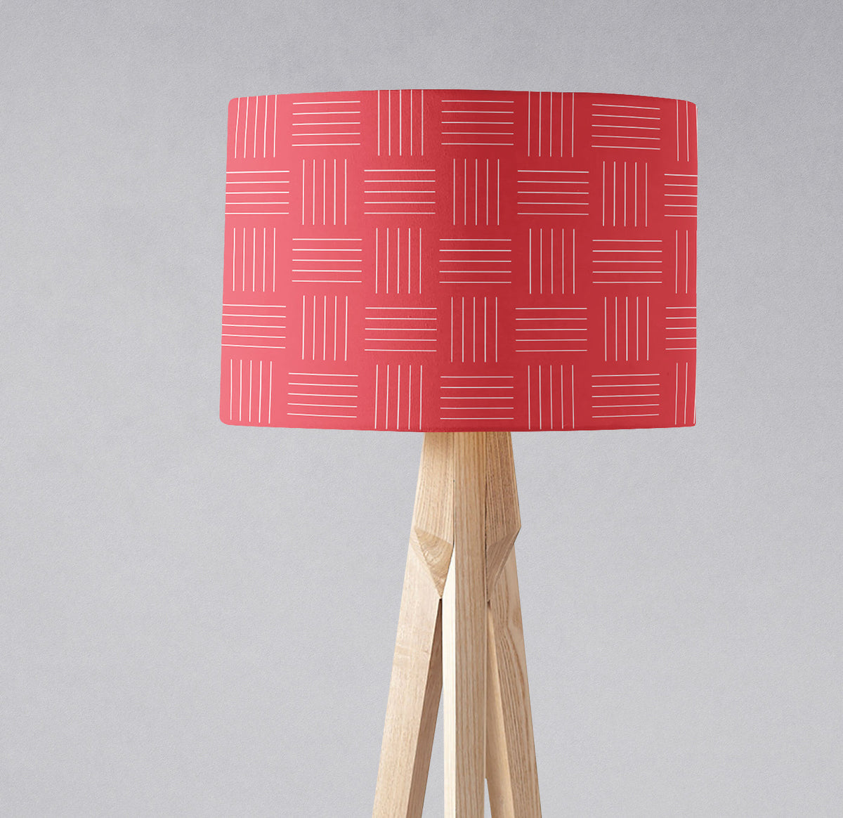 Red and White Lines Lampshade – Ceiling & Table Compatible