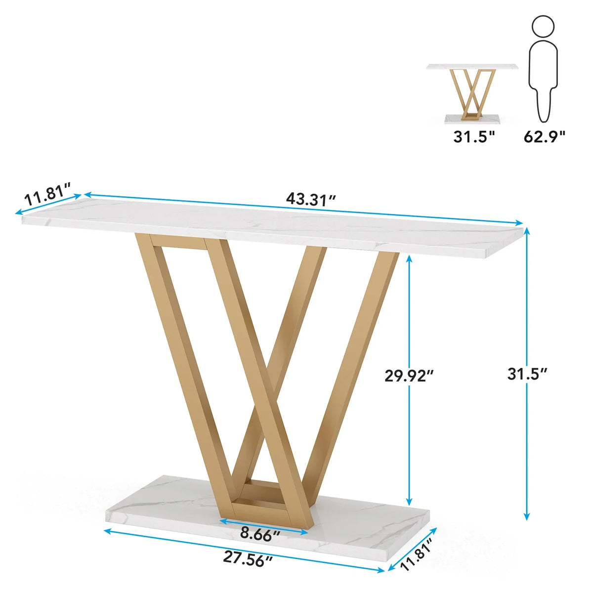 Klassyx industrial console table with metal frame and wooden top, modern furniture piece for entryway or living room decor