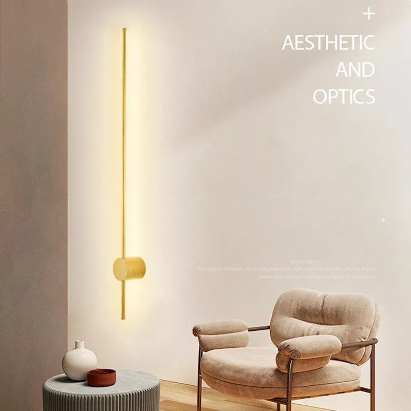 LED Gold Wall Light by Light My House, warm modern bedroom lounge lamp with sleek gold finish and soft ambient glow.