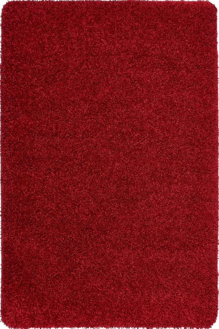 Washable Red Shaggy Rug shown in an illustrative room