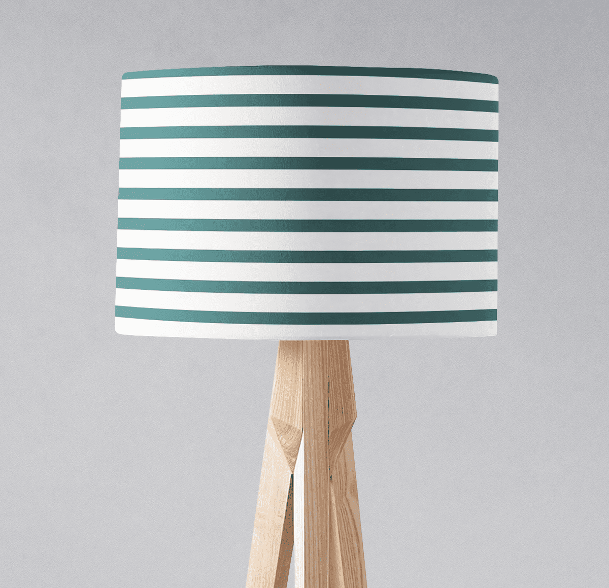 Teal and White Geometric Striped Lampshade – Ceiling & Table Compatible