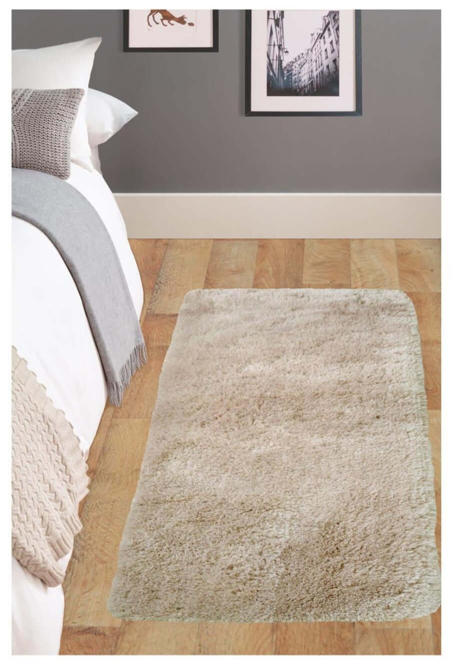 Soft Washable Beige Shaggy Rug – SA-02