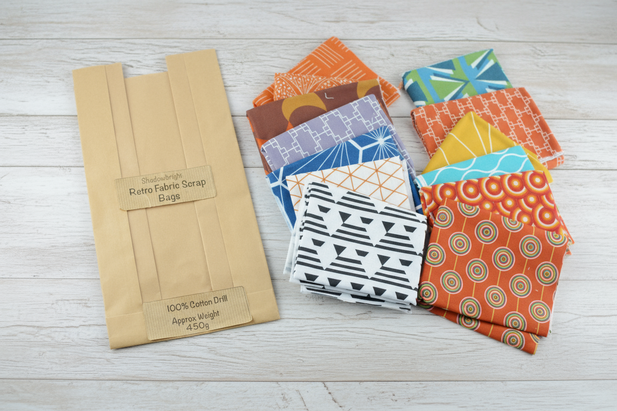 Fabric Scrap Bags – 450g Retro Cotton Drill Offcuts