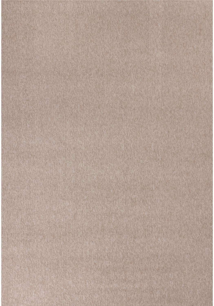 Flex Beige Low Pile Solid Rug shown in an illustrative room