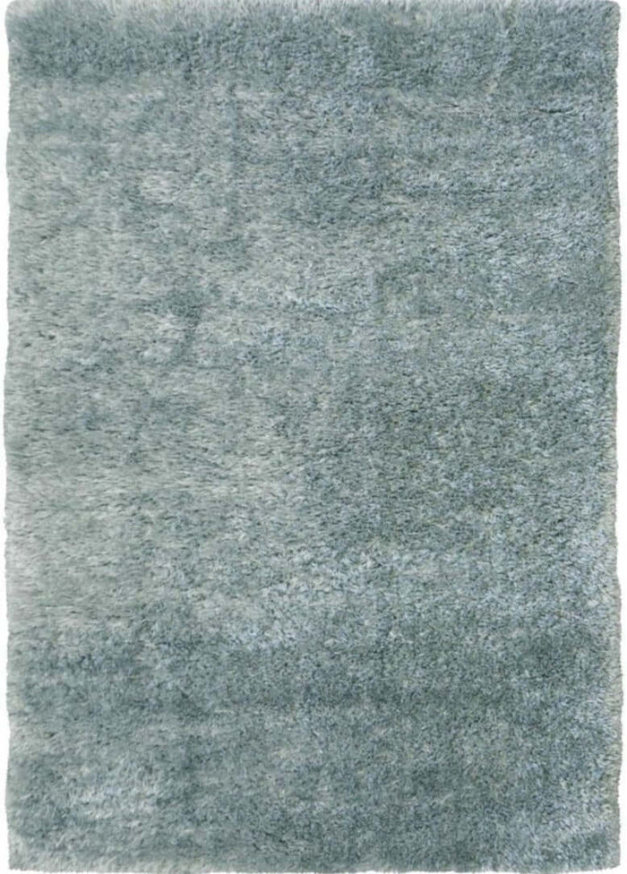 Lagom Duck Egg Blue Shaggy Rug shown in an illustrative room