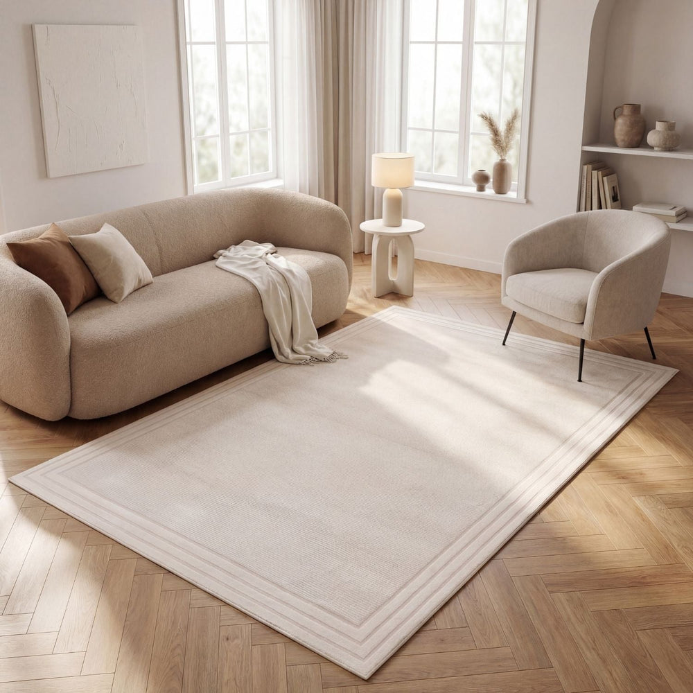 Carmel Cream Bordered Rug – 6060