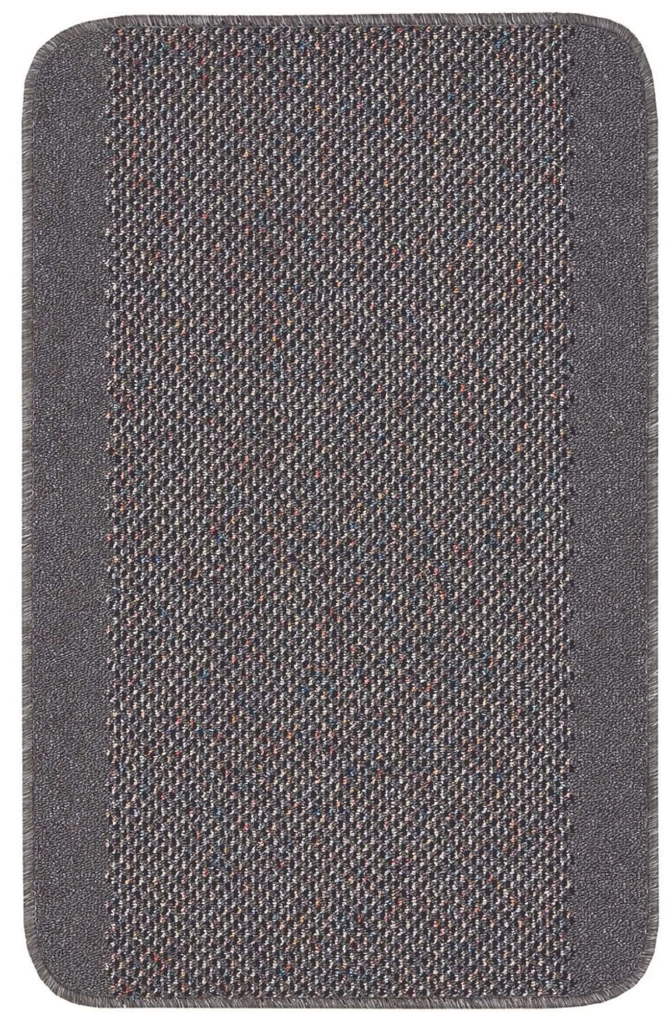 Washable Bordered Dark Grey Rug – 110D