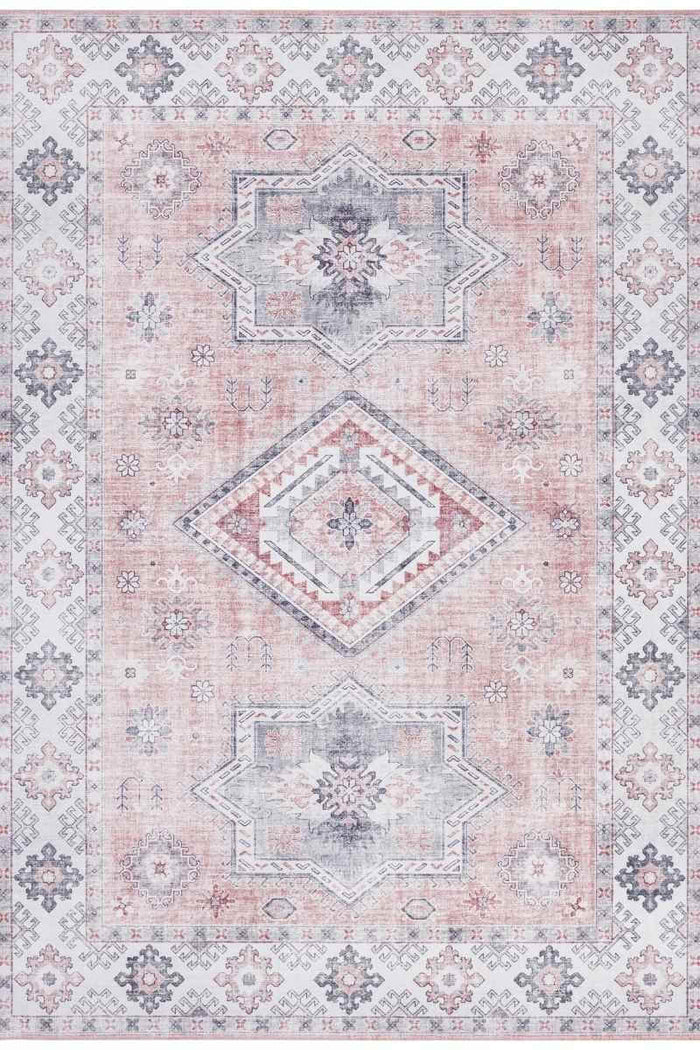 Oriental Gratia Pink Rug shown in an illustrative room