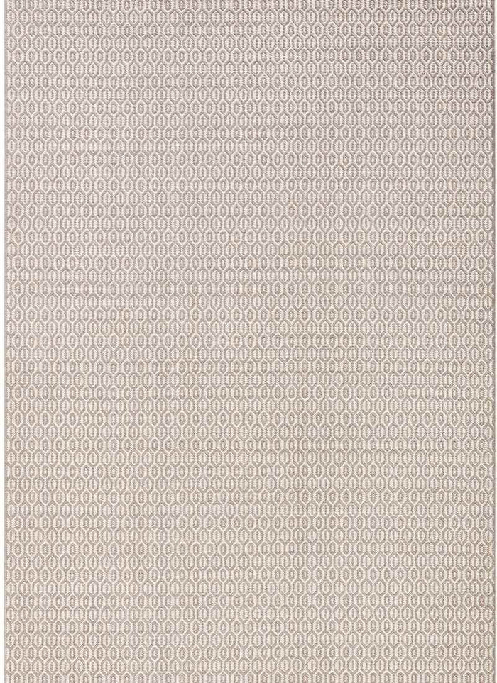 Indoor Outdoor Coin Rug – Geometric Design shown in an illustrative room