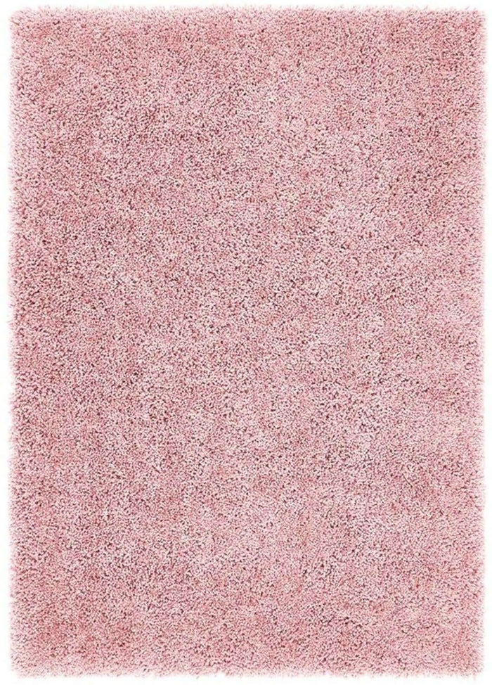 Chicago Pink Shaggy Rug shown in an illustrative room
