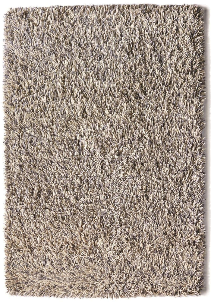 Imperial Mid Grey Mix Shaggy Pile Wool Rug shown in an illustrative room