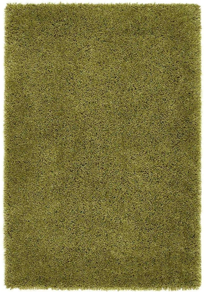 Chicago Olive Green Shaggy Rug shown in an illustrative room